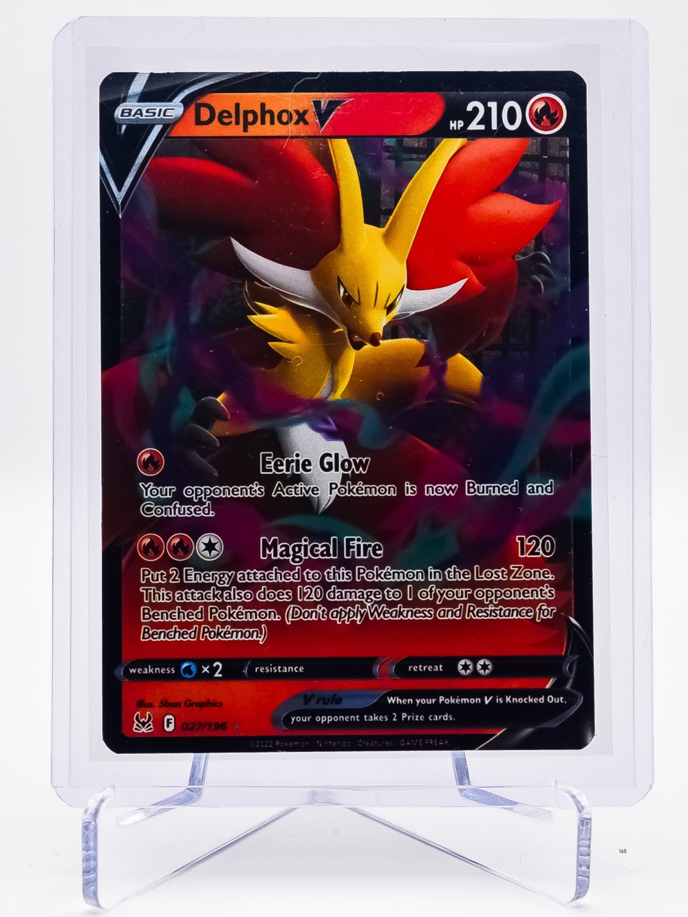 Pokemon Card Delphox 027/196 EX Ultra Rare Holo Lost Origin